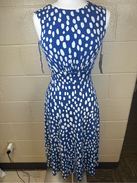 Maggy London Dresses & Skirts - Maggy London Blue and White Sleeveless Maxi Dress with Dot Print